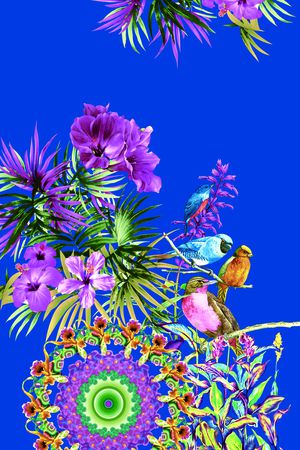 大花朵印花华亿平台图片