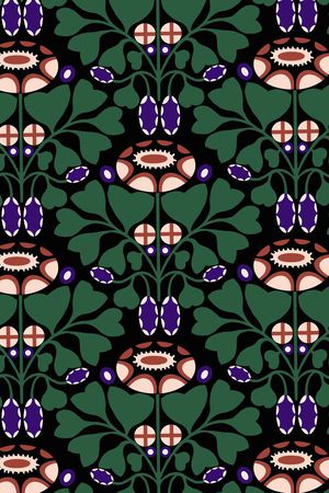 复古花卉系列印花华亿平台图片