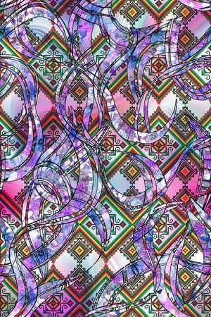 几何花印花华亿平台图片