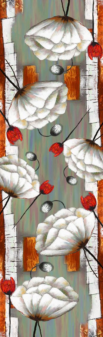 532444-手绘油画版画罂粟花卉经典围巾华亿平台