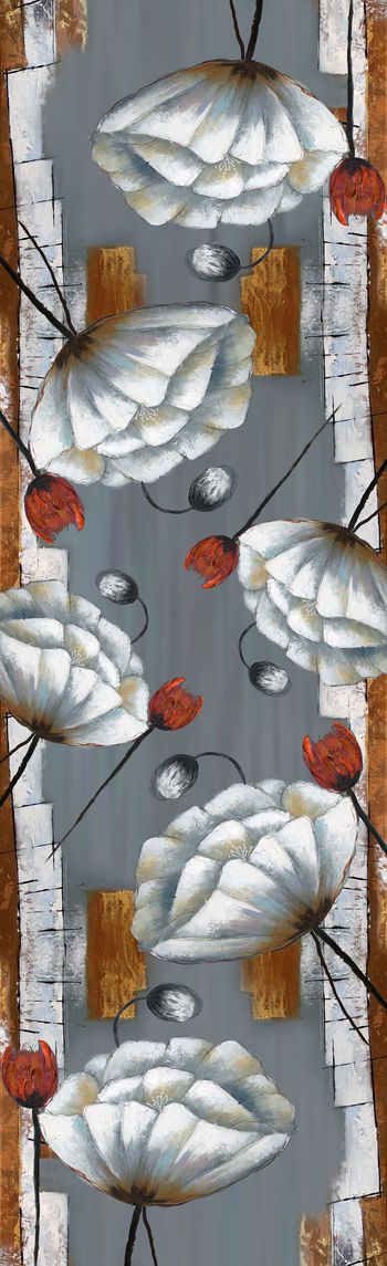 532446-手绘油画版画罂粟花卉经典围巾华亿平台