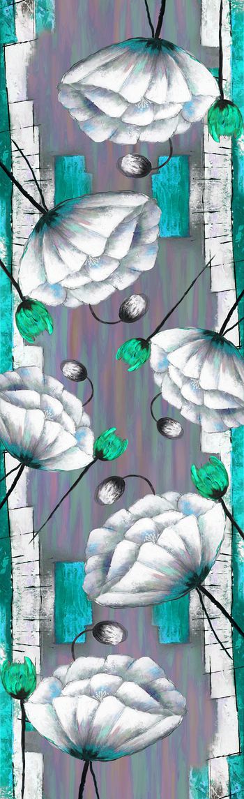 532447-手绘油画版画罂粟花卉经典围巾华亿平台