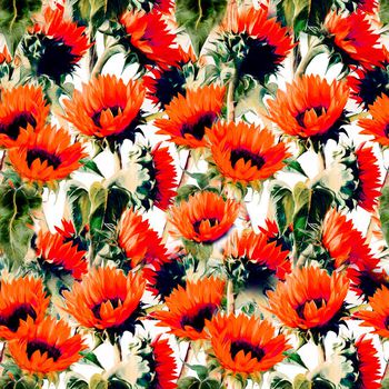 532456-大牌向日葵女装印花图案