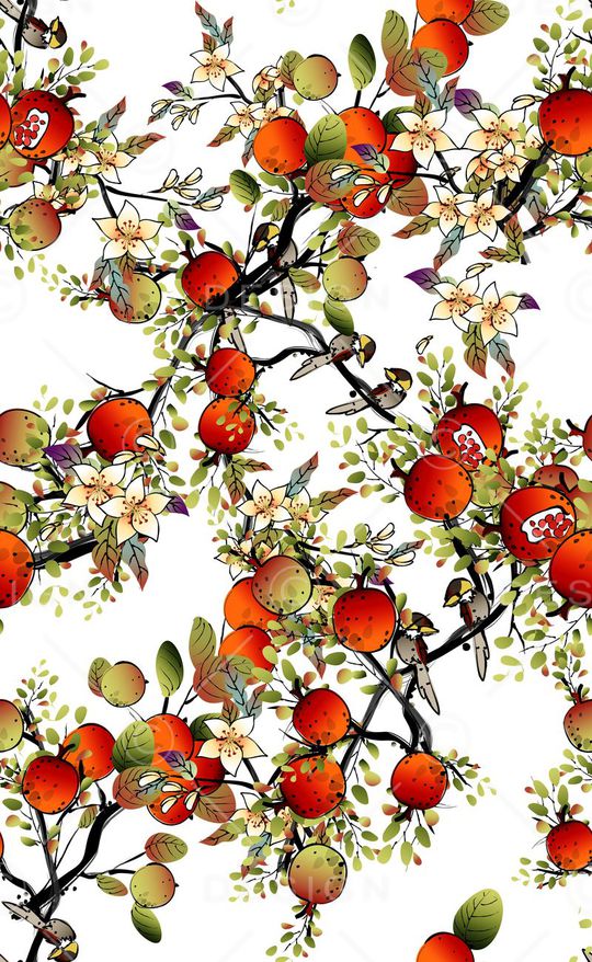 橘子花印花华亿平台图片