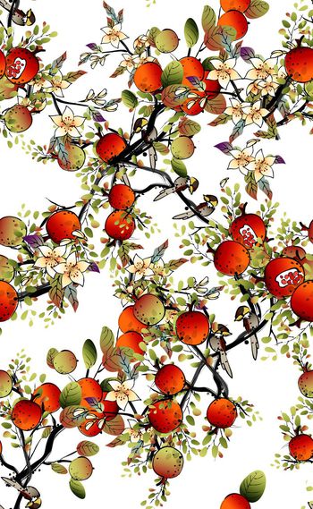 532497-中国风橘子石榴华亿平台