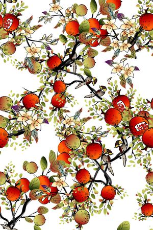 橘子花印花华亿平台图片