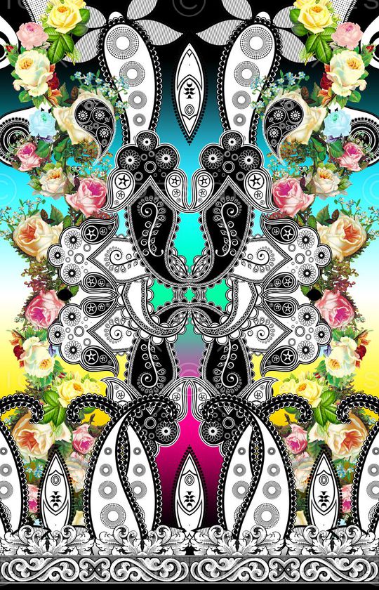 腰果花印花华亿平台图片