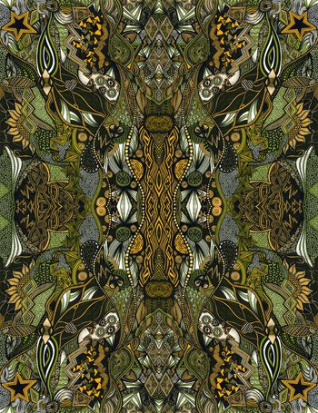 532627-复古 抽象名族风 几何纹理 组合 