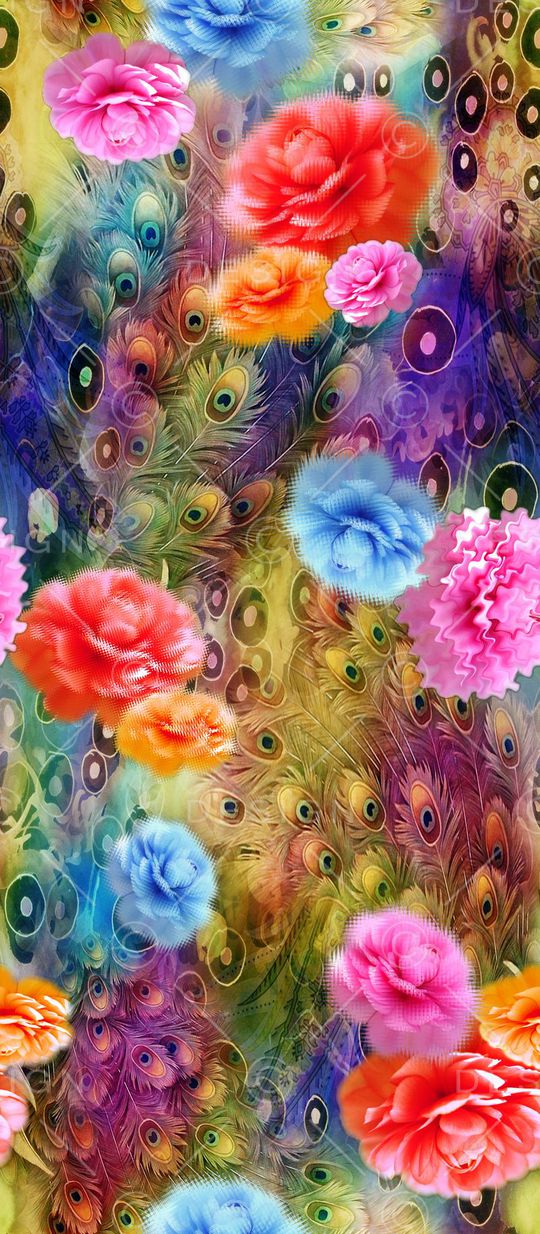 传统花卉印花华亿平台图片