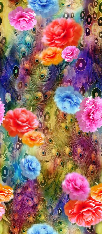 532678-传统花卉孔雀羽毛