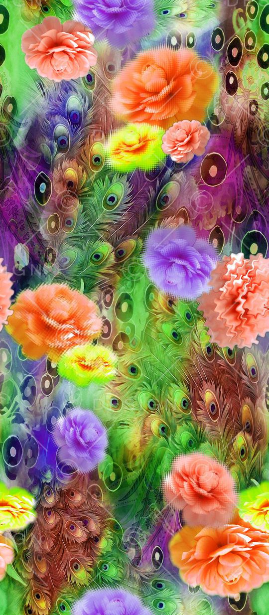 传统花卉印花华亿平台图片