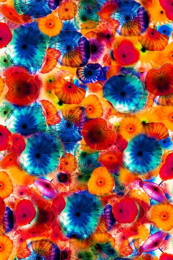 532778-抽象 手绘 花卉 服装 家纺 丝巾