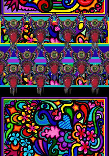 532942-复古 民族风 抽象几何 饰品组合 