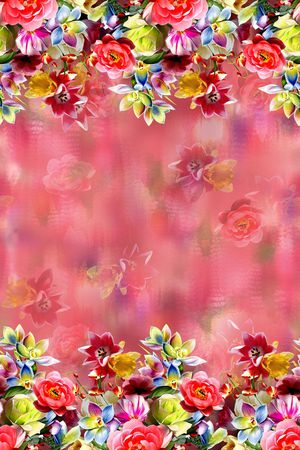 组合花卉印花华亿平台图片