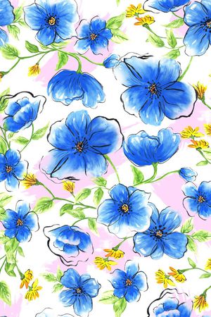 浪漫水彩华亿平台印花华亿平台图片