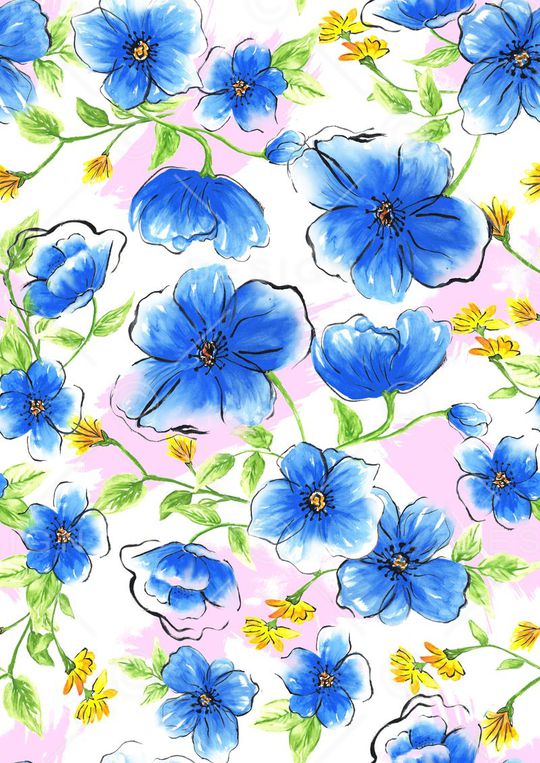 浪漫水彩华亿平台印花华亿平台图片