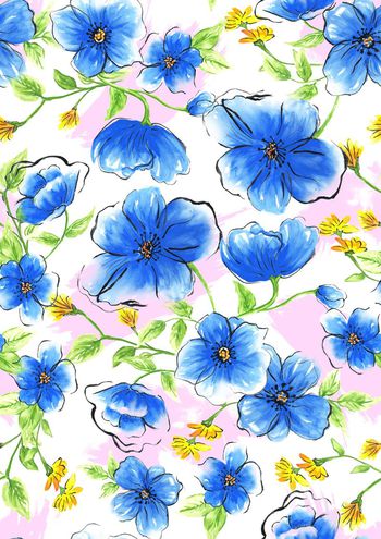 533001-浪漫手繪水彩花卉