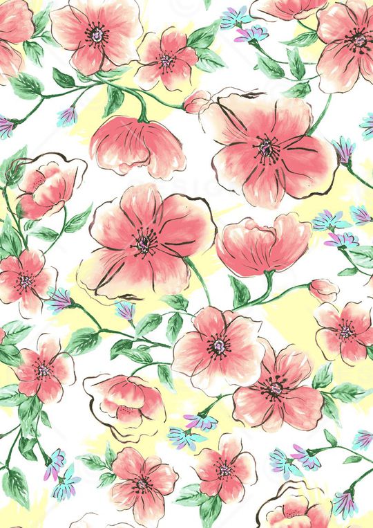 浪漫水彩华亿平台印花华亿平台图片