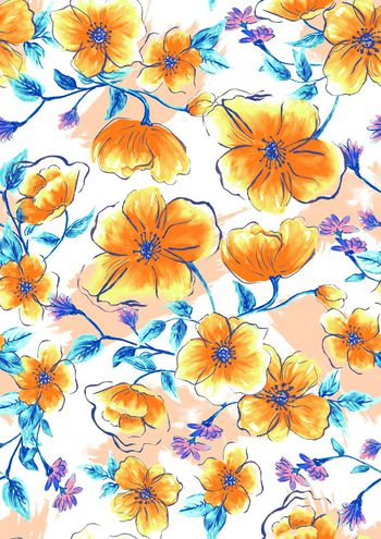 533003-浪漫手繪水彩花卉