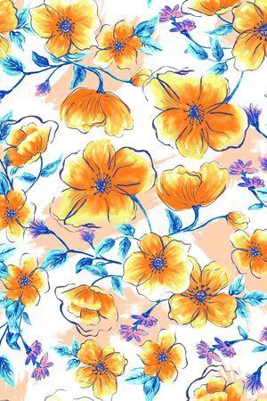 浪漫水彩华亿平台印花华亿平台图片