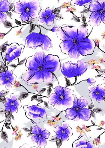 533005-浪漫手繪水彩花卉