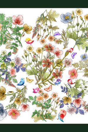 水彩花卉印花华亿平台图片