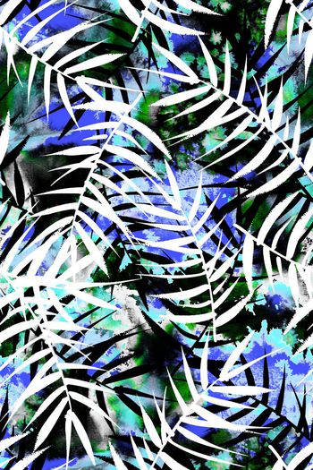 533328-时尚大牌春夏潮流抽象底纹树叶数码印