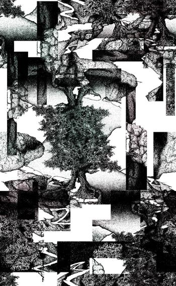 533368-欧美流行时尚黑白树