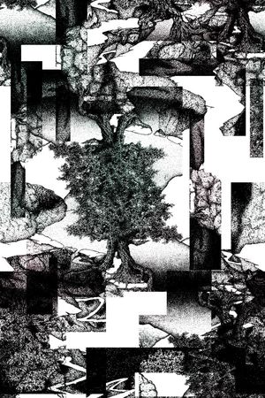 黑白花卉印花华亿平台图片