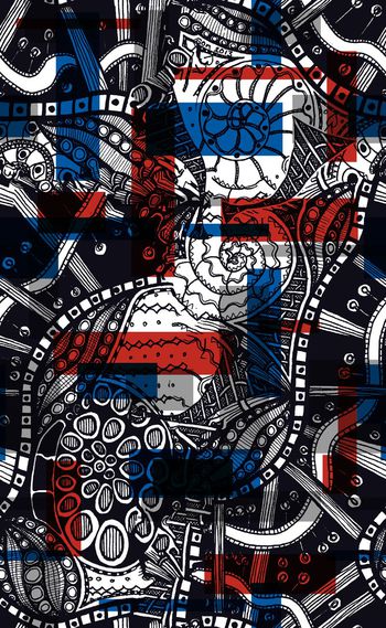 533370-欧美流行时尚线条插画方格子系列02