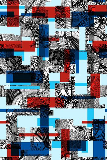 533373-欧美流行时尚方格系列复古欧式