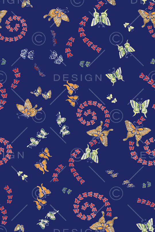 蝴蝶印花华亿平台图片