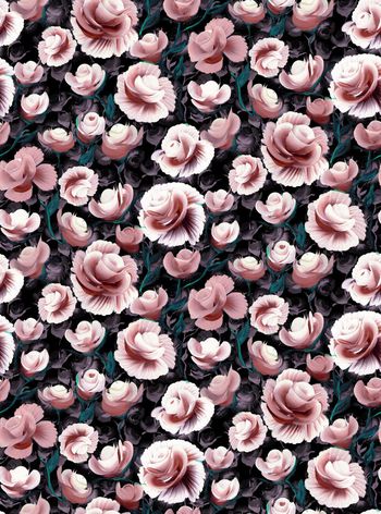 533445-手绘 油画风 花卉 服装 家纺 沙