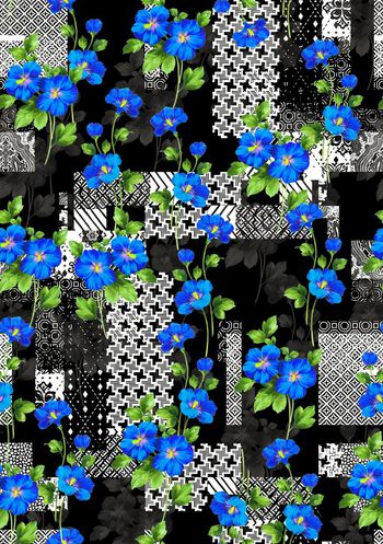 533467-传统花纹花卉组合