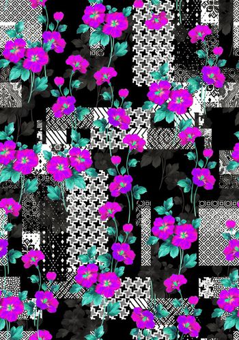 533468-传统花纹花卉组合