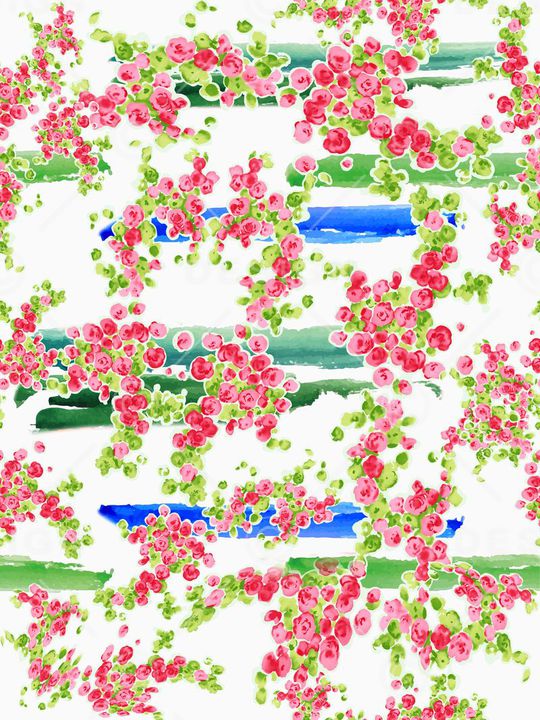 清爽 流行时尚 水彩果实 服装 家纺 窗帘 丝巾印花华亿平台图片