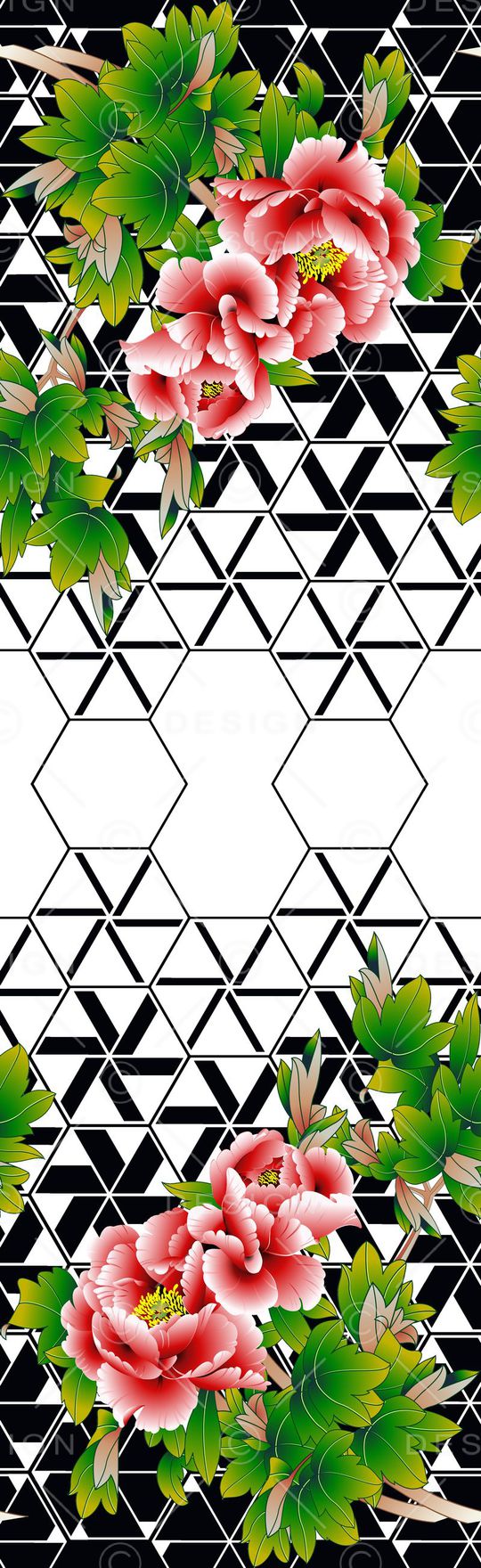 时尚女装定位牡丹花印花华亿平台图片