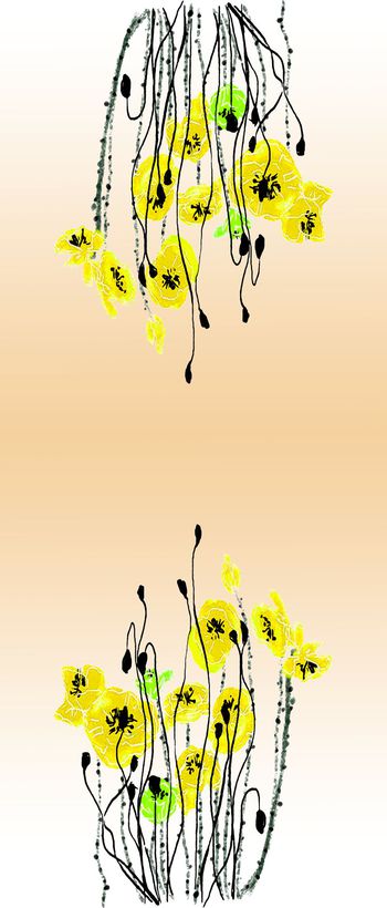 533574-双边定位 淑女唯美 手绘印花