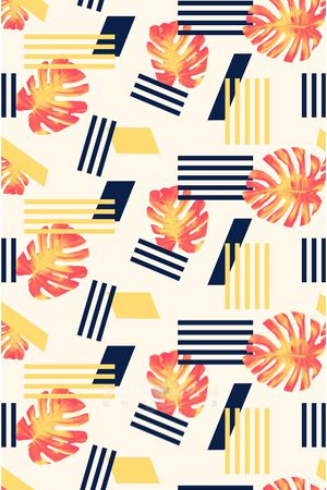 几何与植物花卉印花华亿平台图片