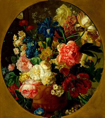 油画花卉印花华亿平台图片