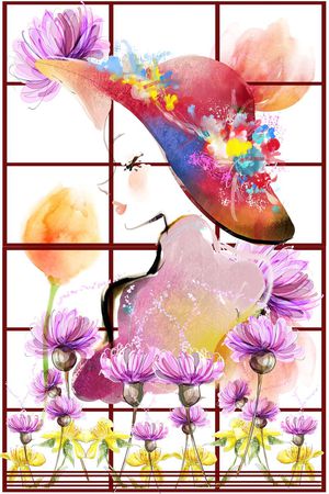 花卉印花华亿平台图片