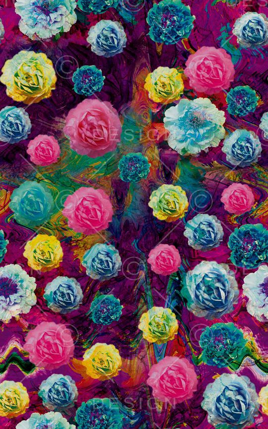 花卉印花华亿平台图片