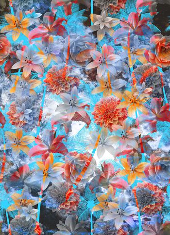 热带风情印花华亿平台图片