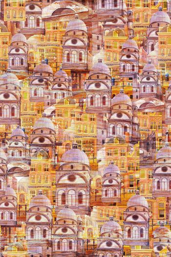 533928-原创时尚大牌复古油画著名建筑组合Y