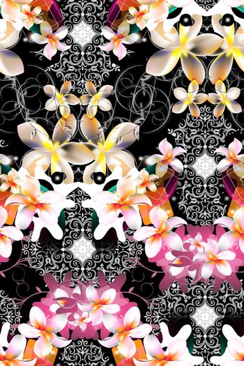 533933-抽象宫廷花边花卉图案