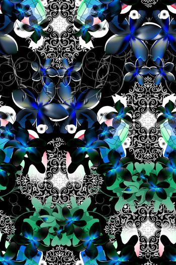 533941-抽象宫廷花边花卉图案