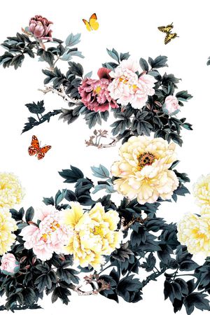 牡丹花印花华亿平台图片