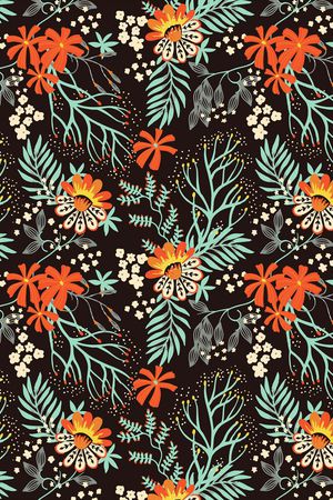 橘色小碎花印花华亿平台图片