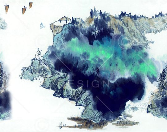 中国风印花华亿平台图片