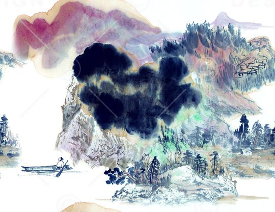 中国风印花华亿平台图片